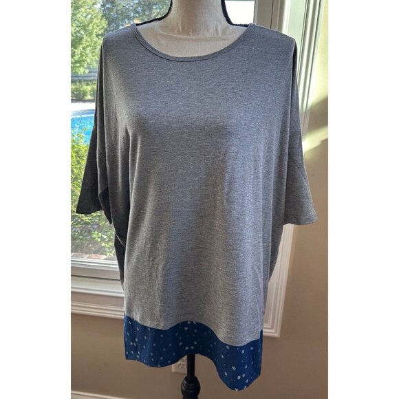LulaRoe Irma Gray Blue Tunic Shirt Top, Sz XL, NWT New W Tags, Extra Large - Picture 1 of 4